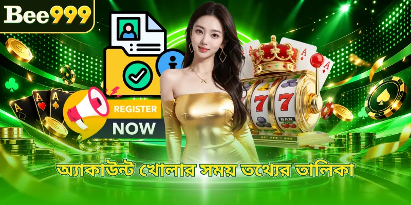 অ্যাকাউন্ট খোলার সময় তথ্যের তালিকা