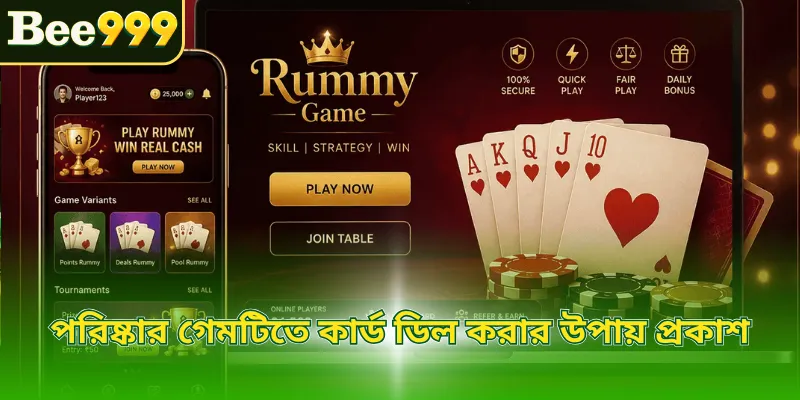 পরিষ্কার গেমটিতে কার্ড ডিল করার উপায় প্রকাশ